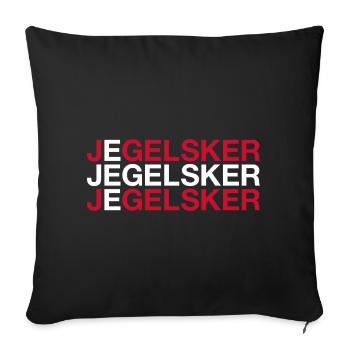 I LOVE DENMARK Denmark flag - Sofa pillowcase 17,3'' x 17,3'' (45 x 45 cm) - black - Front