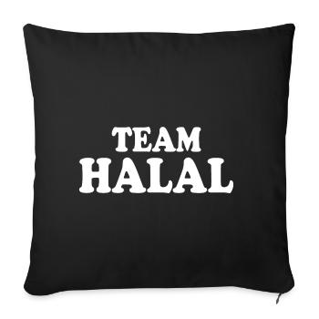 Team halal - Housse de coussin décorative 45 x 45 cm - noir - Devant