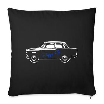 P601 Trabbi Ost Oldtimer - Auto fürs Herz - Sofakissenbezug 45 x 45 cm - Schwarz - Vorne