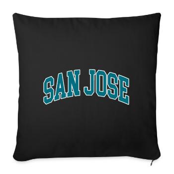 San Jose blue white - Sofa pillowcase 17,3'' x 17,3'' (45 x 45 cm) - black - Front