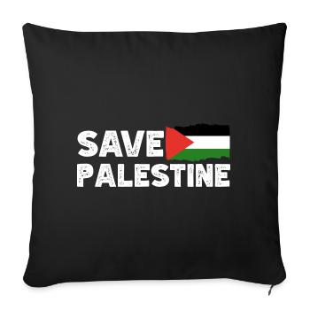 Save Palestine Free Gaza Palestinian Flag Support - Sofa pillowcase 17,3'' x 17,3'' (45 x 45 cm) - black - Front