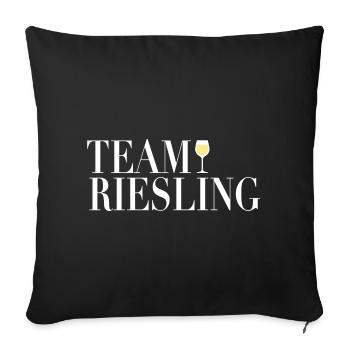 Team Riesling - Wein, Weißwein - Sofakissenbezug 45 x 45 cm - Schwarz - Vorne