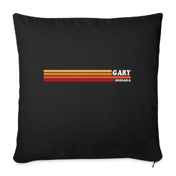 Vintage des années 1980 Style graphique athlétique Gary Indiana - Housse de coussin décorative 45 x 45 cm - noir - Devant