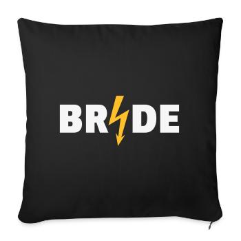 Bride Flash (Mariée / Enterrement de vie de garçon / Enterrement de vie de garçon / NEG) - Housse de coussin décorative 45 x 45 cm - noir - Devant