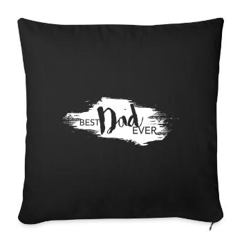 Meilleur papa jamais fête des pères papa cadeau lettrage - Housse de coussin décorative 45 x 45 cm - noir - Devant