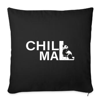 chill mal panda relax entspann dich abhängen - Sofakissenbezug 45 x 45 cm - Schwarz - Vorne