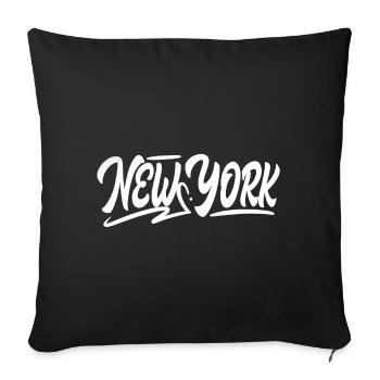 NEW YORK - Sofa pillowcase 17,3'' x 17,3'' (45 x 45 cm) - black - Front