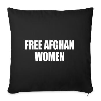 Free afghan women - Housse de coussin décorative 45 x 45 cm - noir - Devant