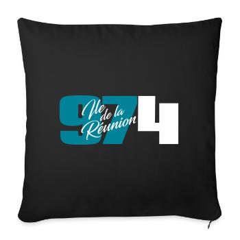 974 Ile de la Réunion C24 Turquoise S - Housse de coussin décorative 45 x 45 cm - noir - Devant