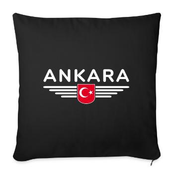 Turkey Ankara Türkiye Istanbul T Shirt Design - Sofa pillowcase 17,3'' x 17,3'' (45 x 45 cm) - black - Front