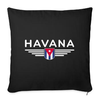 Havana Style – Perfect for fans - Sofa pillowcase 17,3'' x 17,3'' (45 x 45 cm) - black - Front