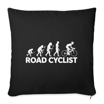 Road Cyclist - Evolution mit Humor - Sofakissenbezug 45 x 45 cm - Schwarz - Vorne