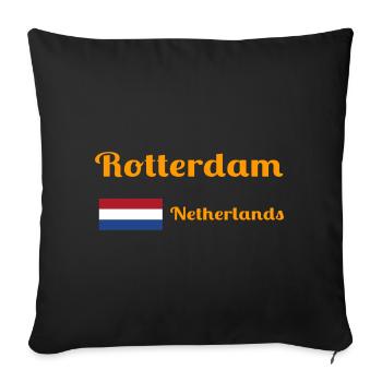 Rotterdam Netherlands- Stylish prints - Sofa pillowcase 17,3'' x 17,3'' (45 x 45 cm) - black - Front