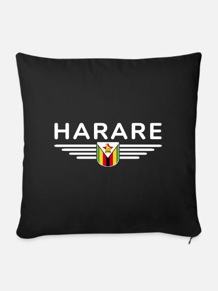 Harare T-Shirt for Zimbabwe Fans - Sofa pillowcase 17,3'' x 17,3'' (45 x 45 cm) - black
