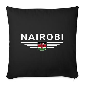 Fans de Nairobi : T-shirt pour les amoureux du Kenya - Housse de coussin décorative 45 x 45 cm - noir - Devant