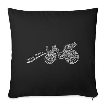 Vintage Motorcycle Line Art - Sofa pillowcase 17,3'' x 17,3'' (45 x 45 cm) - black - Front