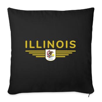 Illinois Fan T-Shirt – Show Love for Home - Sofa pillowcase 17,3'' x 17,3'' (45 x 45 cm) - black - Front