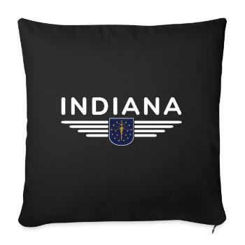 Indiana Fan T-Shirt – Montrez votre fierté ! - Housse de coussin décorative 45 x 45 cm - noir - Devant