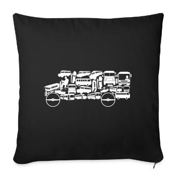 Silhouette d’autobus - Housse de coussin décorative 45 x 45 cm - noir - Devant