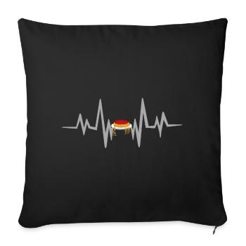 Spaghetti heartbeat - Sofa pillowcase 17,3'' x 17,3'' (45 x 45 cm) - black - Front