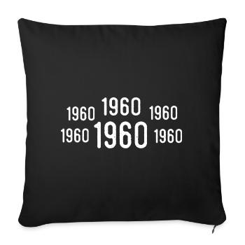 Rétro Anniversaire des années 1960 Cadeau vintage des années 1960 des années 1960 - Housse de coussin décorative 45 x 45 cm - noir - Devant