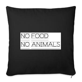 Pas de nourriture Pas d’animaux Faute de frappe - Housse de coussin décorative 45 x 45 cm - noir - Devant