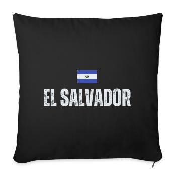 Flag of El Salvador, I love El Salvador - Sofa pillowcase 17,3'' x 17,3'' (45 x 45 cm) - black - Front
