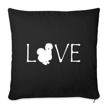 Silk Chicken Love Design with Animal Emblem - Sofa pillowcase 17,3'' x 17,3'' (45 x 45 cm) - black - Front
