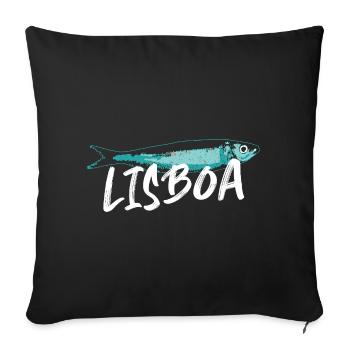Sardine Lisboa illustration Portugal in summer - Sofa pillowcase 17,3'' x 17,3'' (45 x 45 cm) - black - Front