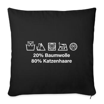 Katze 80% Katzenhaare 20% Baumwolle Miau Katzen - Sofakissenbezug 45 x 45 cm - Schwarz - Vorne