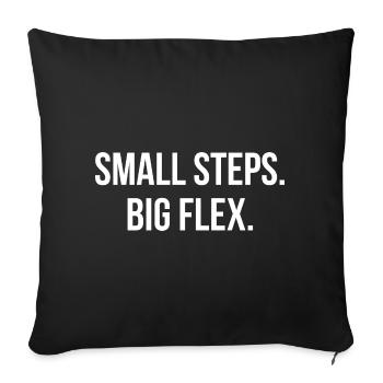 PETITS PAS. GRANDE FLEXIBILITÉ. | Greyline Officiel - Housse de coussin décorative 45 x 45 cm - noir - Devant