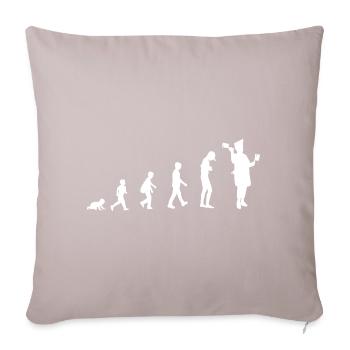Evolution vom Baby zum Metzger / Beruf - Sofakissenbezug 45 x 45 cm - helles Taupe - Vorne