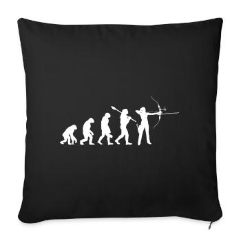 Évolution du tir à l’arc Femme Arch Hunter Sport Gift - Housse de coussin décorative 45 x 45 cm - noir - Devant