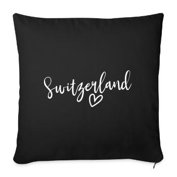 Cœur Suisse Femmes Amour Suisse - Housse de coussin décorative 45 x 45 cm - noir - Devant