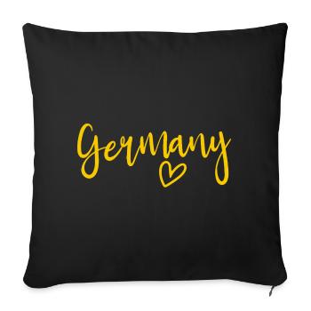 Germany – heart of women, love for Germany - Sofa pillowcase 17,3'' x 17,3'' (45 x 45 cm) - black - Front