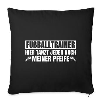 Entraîneur de football Ici tout le monde danse sur mon air - Housse de coussin décorative 45 x 45 cm - noir - Devant