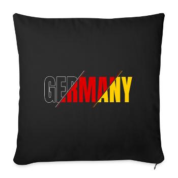 Lettrage Allemagne : Noir Rouge Or Allemagne - Housse de coussin décorative 45 x 45 cm - noir - Devant