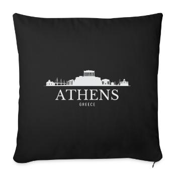 Silhouette d’Athènes, Grèce d’Athènes - Housse de coussin décorative 45 x 45 cm - noir - Devant