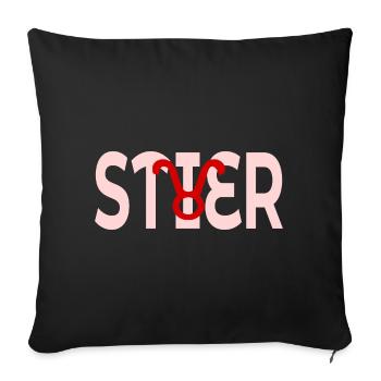 ANNIVERSAIRE MAI - AVRIL TAUREAU - Housse de coussin décorative 45 x 45 cm - noir - Devant