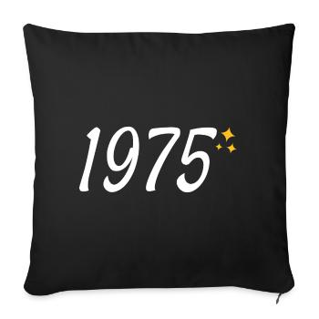 1975 - Housse de coussin décorative 45 x 45 cm - noir - Devant