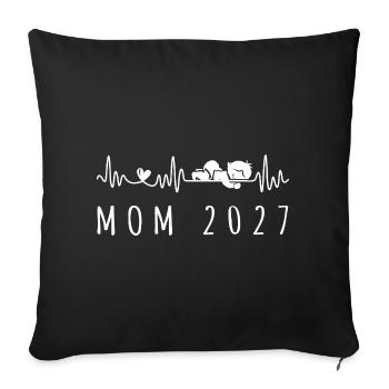 Future Mom 2027 Heartbeat Pregnancy Announcement - Sofa pillowcase 17,3'' x 17,3'' (45 x 45 cm) - black - Front