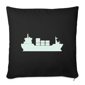 Containerfrachter Silhouette - Sofakissenbezug 45 x 45 cm - Schwarz - Vorne