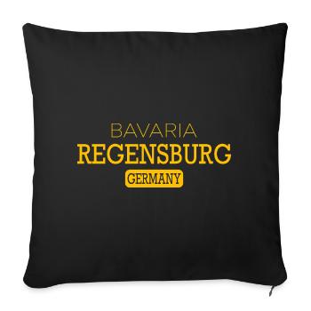 Regensburg Bavaria Germany - Sofa pillowcase 17,3'' x 17,3'' (45 x 45 cm) - black - Front
