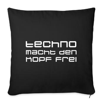 techno - Housse de coussin décorative 45 x 45 cm - noir - Devant
