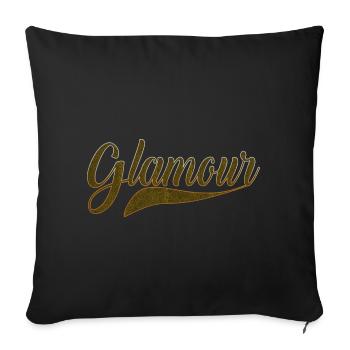 Idée de cadeau de paillettes glamour disant - Housse de coussin décorative 45 x 45 cm - noir - Devant