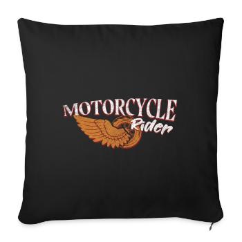 Motorcycle Rider - Sofa pillowcase 17,3'' x 17,3'' (45 x 45 cm) - black - Front