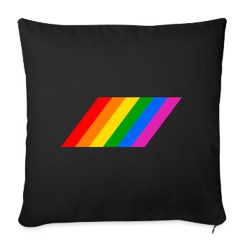 Sloping rainbow flag - Sofa pillowcase 17,3'' x 17,3'' (45 x 45 cm) - black - Front