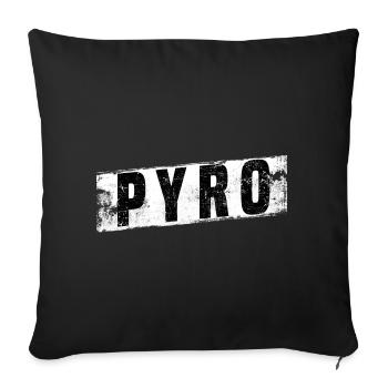 pyro logo - Sofa pillowcase 17,3'' x 17,3'' (45 x 45 cm) - black - Front