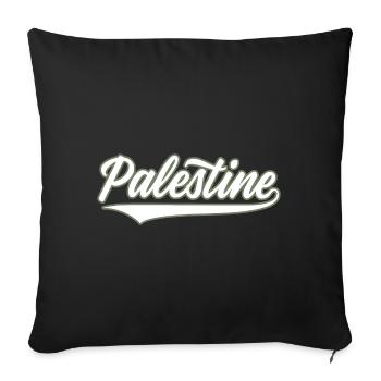 Palestine style baseball vert olive-blanc - Housse de coussin décorative 45 x 45 cm - noir - Devant