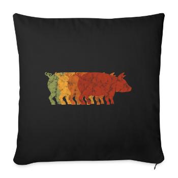 Pig Pig Pigs Retro Sau Farmer Boar - Sofa pillowcase 17,3'' x 17,3'' (45 x 45 cm) - black - Front
